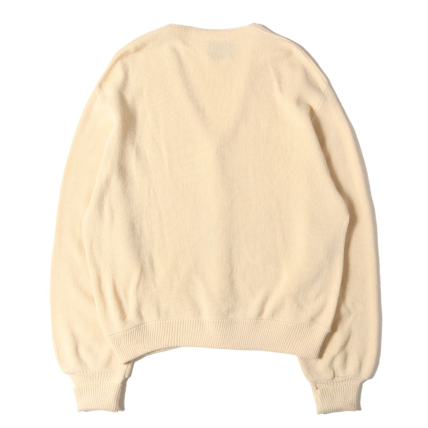 J.C.Penney ジェイシーペニー カーディガン アイボリー サイズ L 70s 無地 アクリル ニット ボタン カーディガン 70年代 ヴィンテージ 古着 トップス セーター メンズ