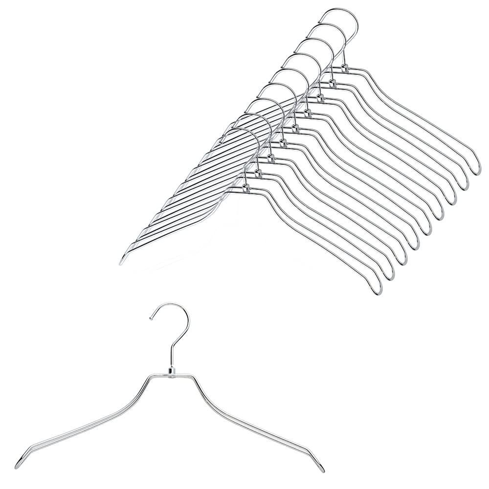 数量 ハンガー スチール 幅38cm ダブル 10本組 タマトシ クロームメッキ