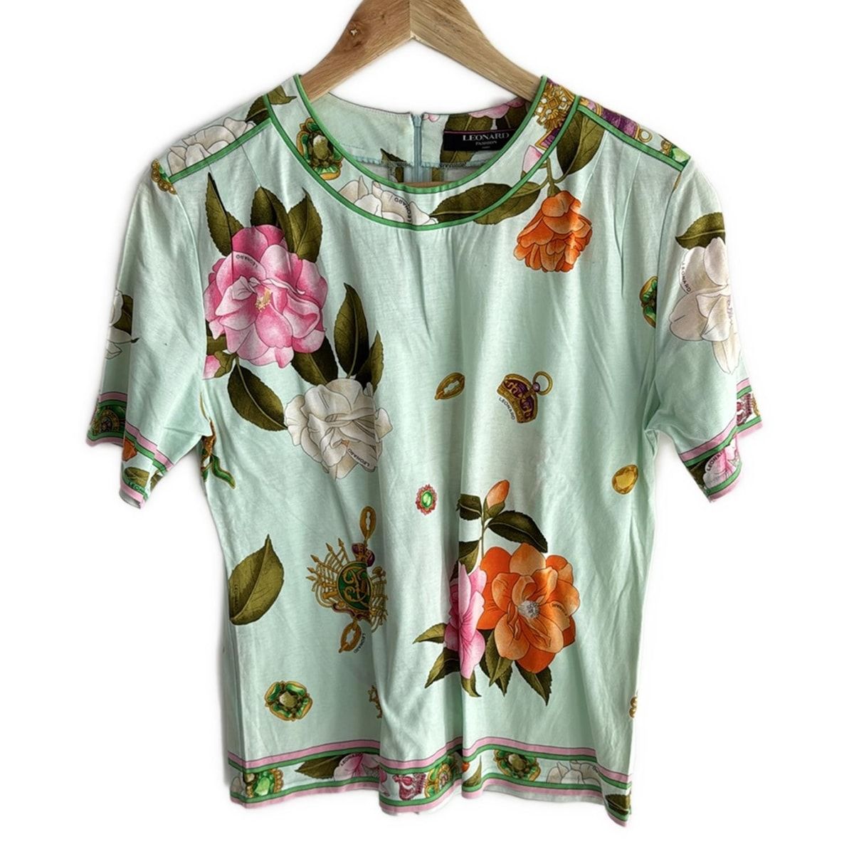 美品 レオナール LEONARD FASHION シャツ ブラウス 半袖