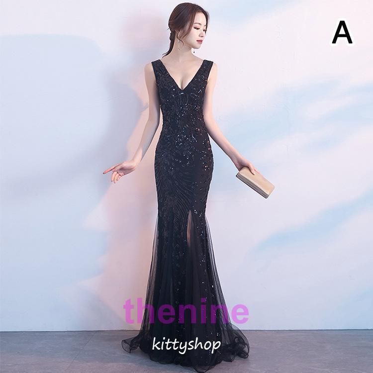 楽天市場】イブニングドレス スパンコール キラキラドレス マーメイドドレス フリンジ Vネック パーティードレス キャバドレス ロングドレス キャバ嬢  タイト 着痩せ セクシー 忘年会 結婚式 演奏会 二次会 お呼ばれ 発表会 披露宴 コンサート 大きいサイズ 胸パッド付き ... [Taniimntke] パーティードレスロングドレスイブニングドレスVネックマキシ丈スパンコールキラキラマーメイドドレスタイトウェ