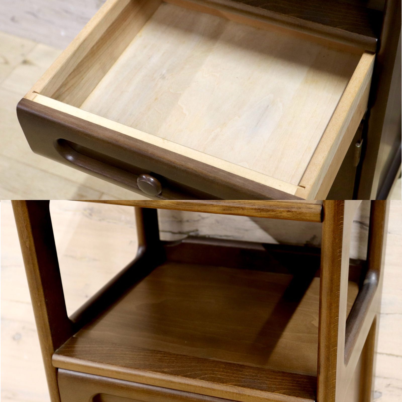 GMIH277B karimoku カリモク 電話台 FAX台 花台 飾り棚 リビング収納 引出し クラシック レトロ 国産家具 MARWIL-DEMENAGEMENTS_CH