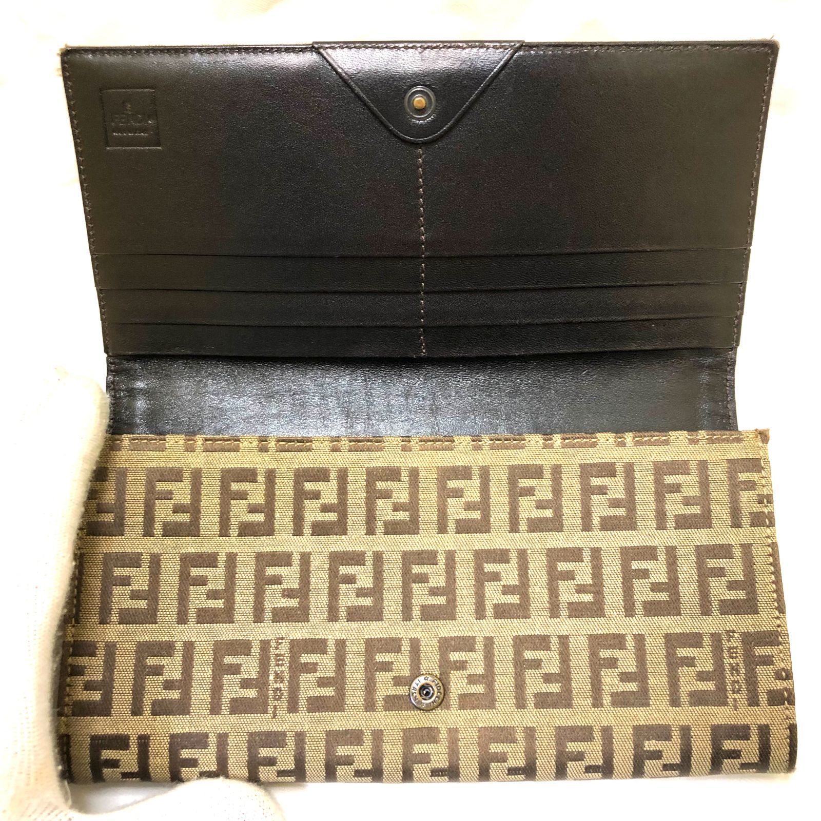 ⭐美品⭐ＦＥＮＤＩ フェンディ ズッキーノ 長財布 キャンバス／レザー