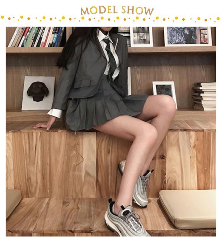  4点セット プリーツスカート 制服 コスプレ衣装 ジャケット 女の子 中学生 制服 白シャツ 上下セット JK制服 長袖 おしゃれ ネクタイ スクール 女子高校生 高校生 ブレザー 学生服 韓国 学#cjfj144765