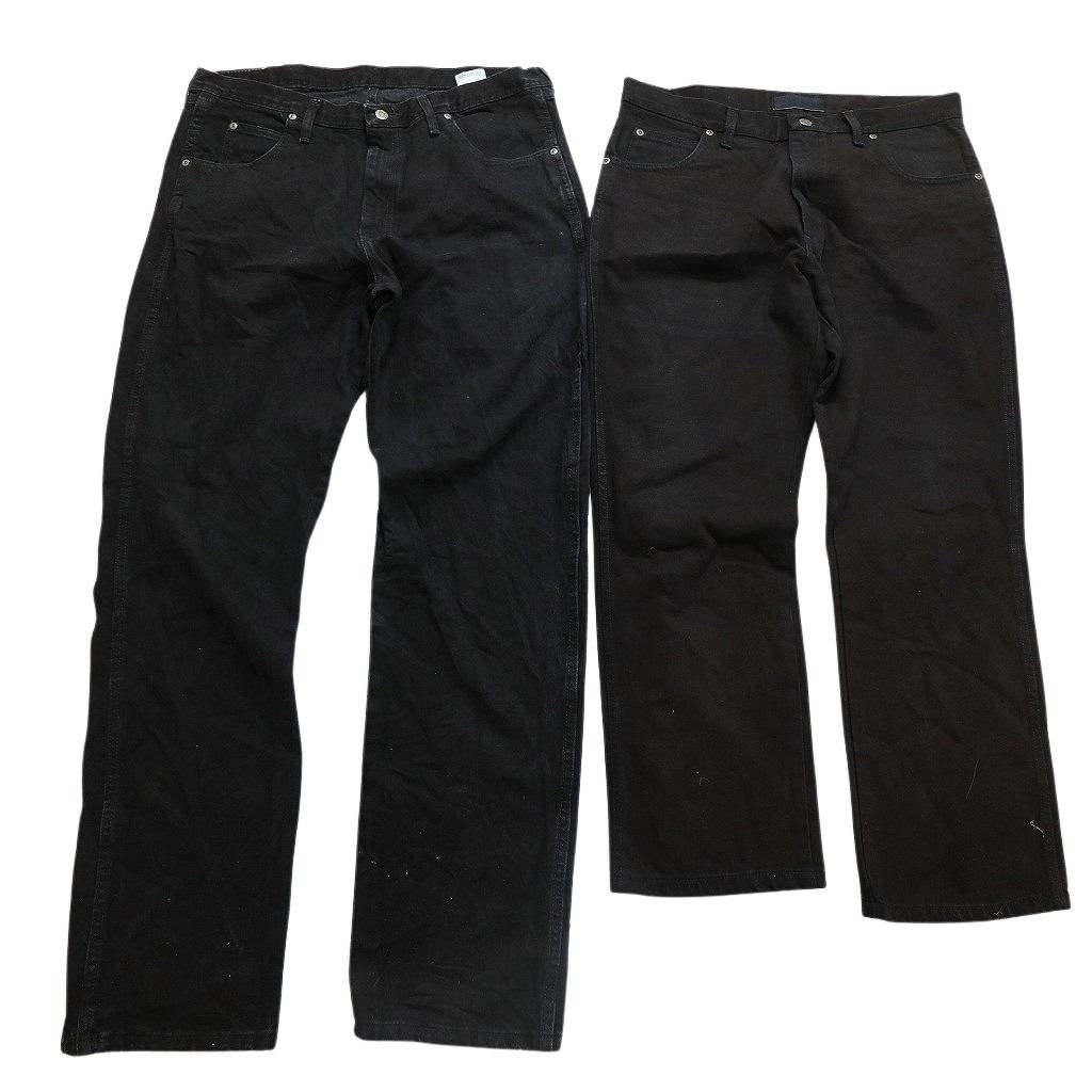 古着卸 Wrangler ラングラー ブラックデニム パンツ 6枚セット メンズ 36 38 フェード 革パッチ アメカジ 古着 NC1290