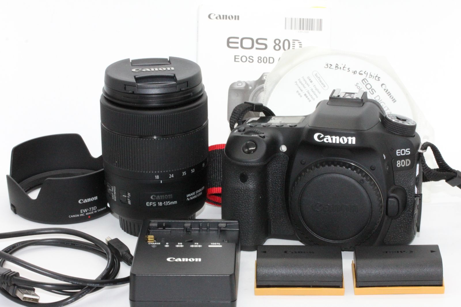 美品 Canon デジタル一眼レフカメラ EOS 80D レンズキット EF-S18