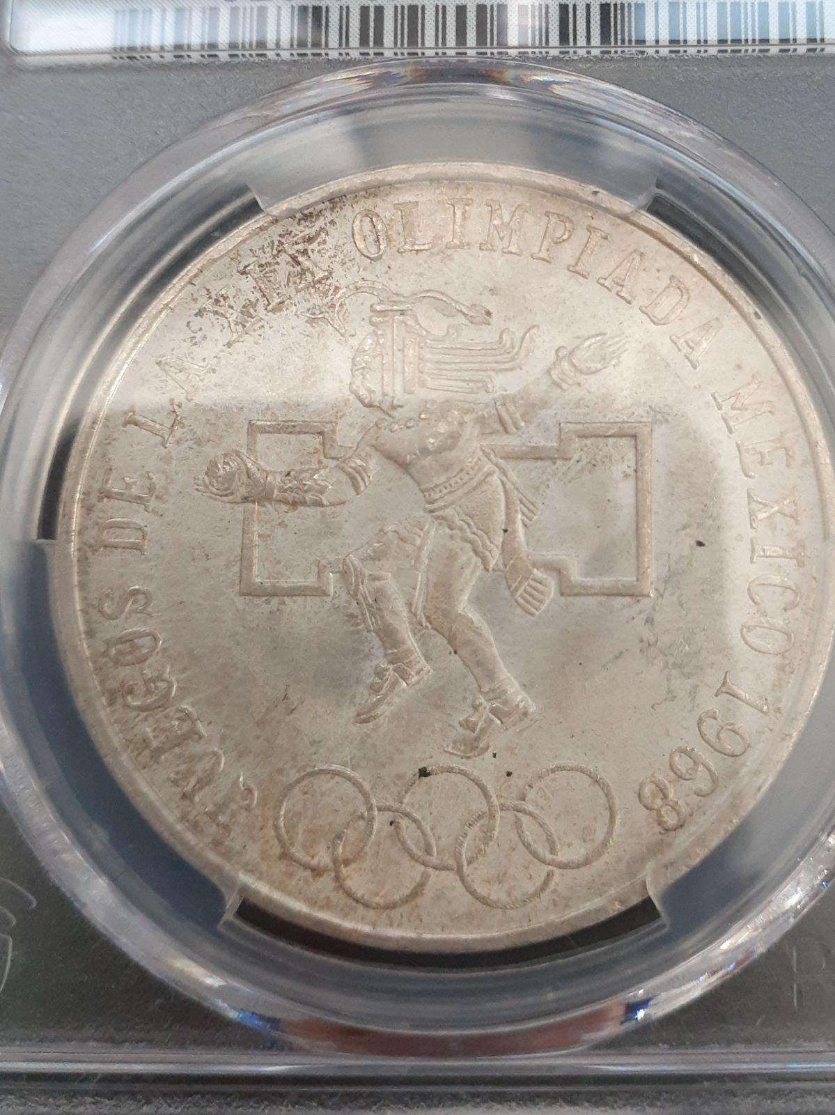 PCGS メキシコ硬貨 オリンピック 鑑定品 1968年 メキシコオリンピック 記念銀貨 25ペソ 銀72％ SV720
