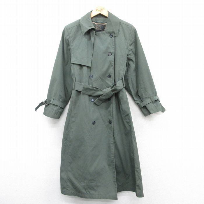 M/古着 ロンドンフォグ 長袖 トレンチ コート メンズ 90s　ロング丈 濃緑 グリーン spe 25jan25 中古 アウター