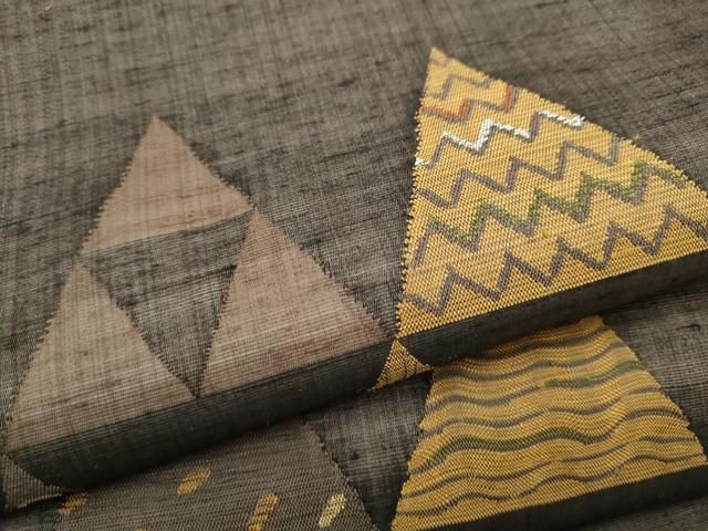 平和屋着物○ワンタッチつけ帯 紬地 鱗吉祥文 正絹 逸品 CAAT8107hy