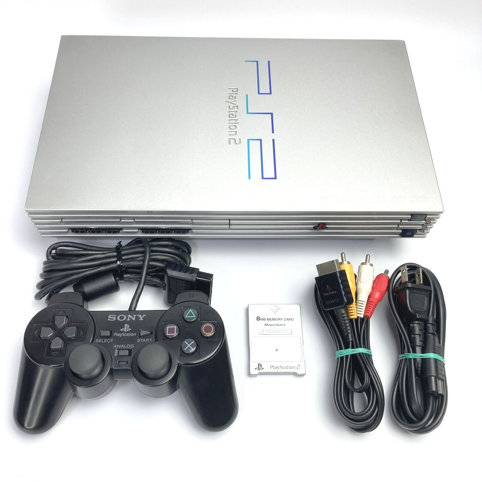 ☆動作確認済み☆ PS2 シルバー 本体セット SCPH-39000 - リユース専門