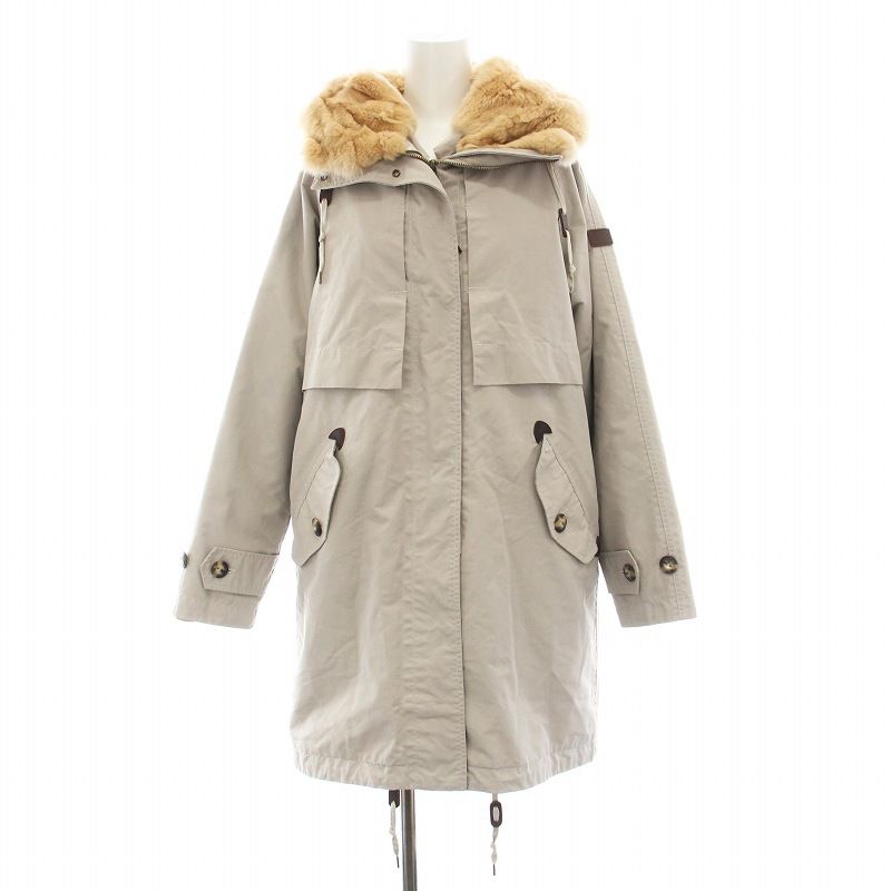 エーグル AIGLE 15AW MTD 2WAYコート HERDWICK 804-55406 モッズコート フーディー ボアライナー ラビットファー M グレー /KU