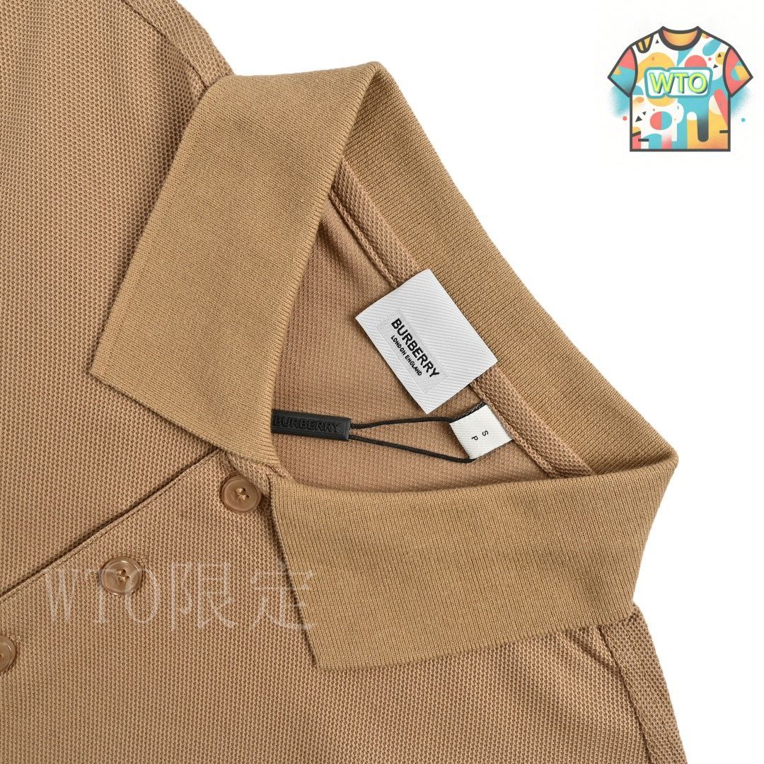 今日WTO】Burberry 2024SS 胸ポケットロゴ刺繍ポロシャツ-ZY82