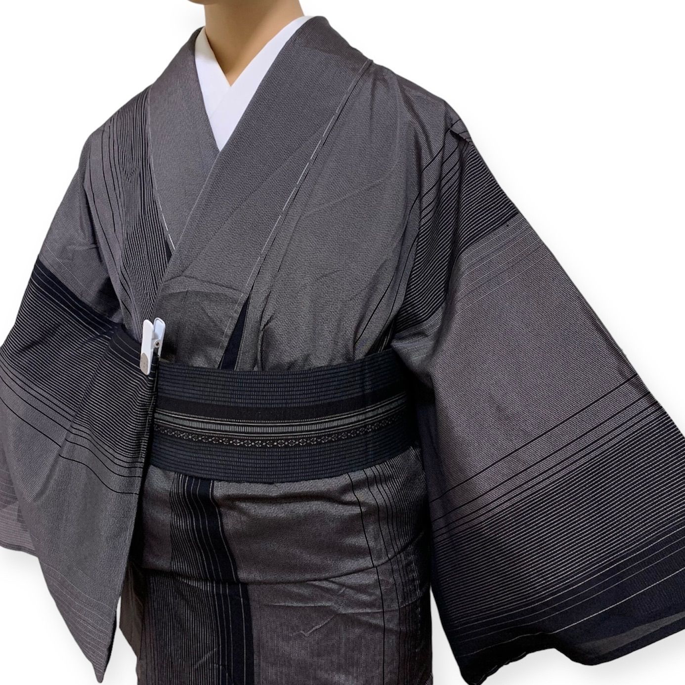紬　単衣　衣裳らくや【新品・未使用・しつけ糸付き】【お値下げ中】 単衣お着物 一部しつけ糸つき