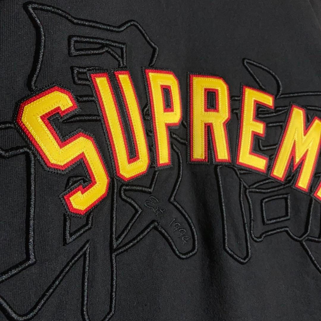 Supreme ブラック スウェット XLサイズ XLサイズ】SUPREME スウェット 最高ロゴ ビッグロゴ 刺繍 黒