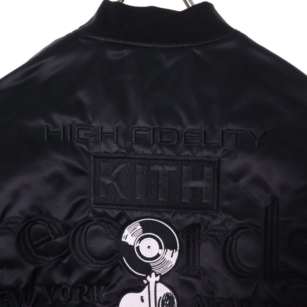 kith キス ストライプジップアップジャケット ブラック - メルカリ