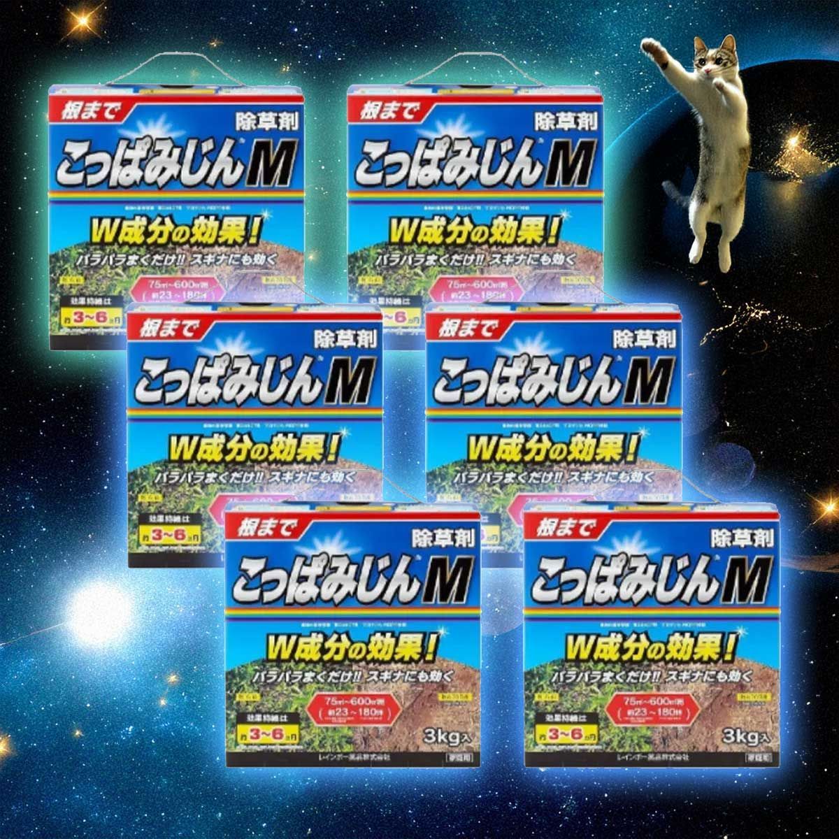 6個セット レインボー薬品 除草剤 こっぱみじんM 3kg 家庭用 まくだけ 雑草