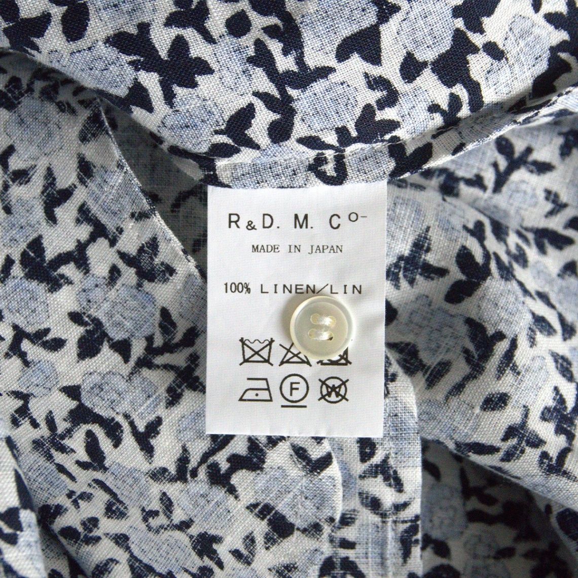美品 オールドマンズテーラー 花柄コットンシャツ 半袖 グレージュ 綿100% R & D.M.Co- オールドマンズテーラー コットン ボタニカル