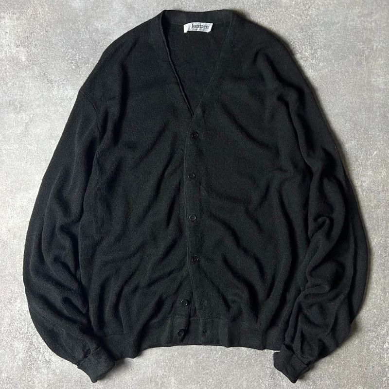 80s USA製 Jantzen カーディガン L ジャンセン ブラック 黒