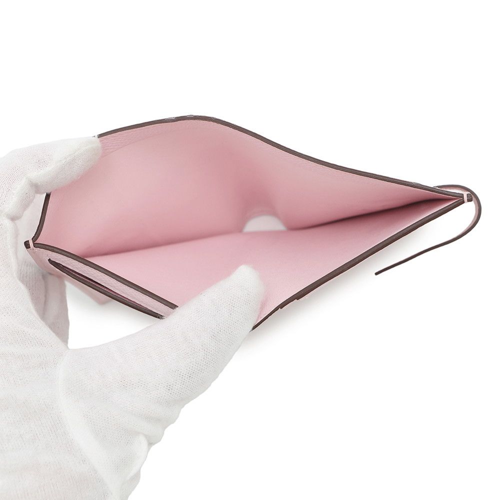 エルメス 二つ折り財布 Hパッサン コンパクト ローズダーリン/シルバー  