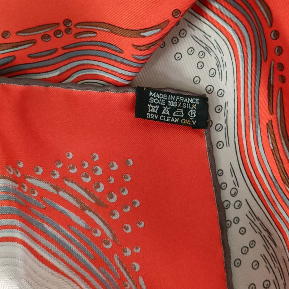 良品 HERMES エルメス カレ90 LES RIVIERES DE BABEL バベルの川