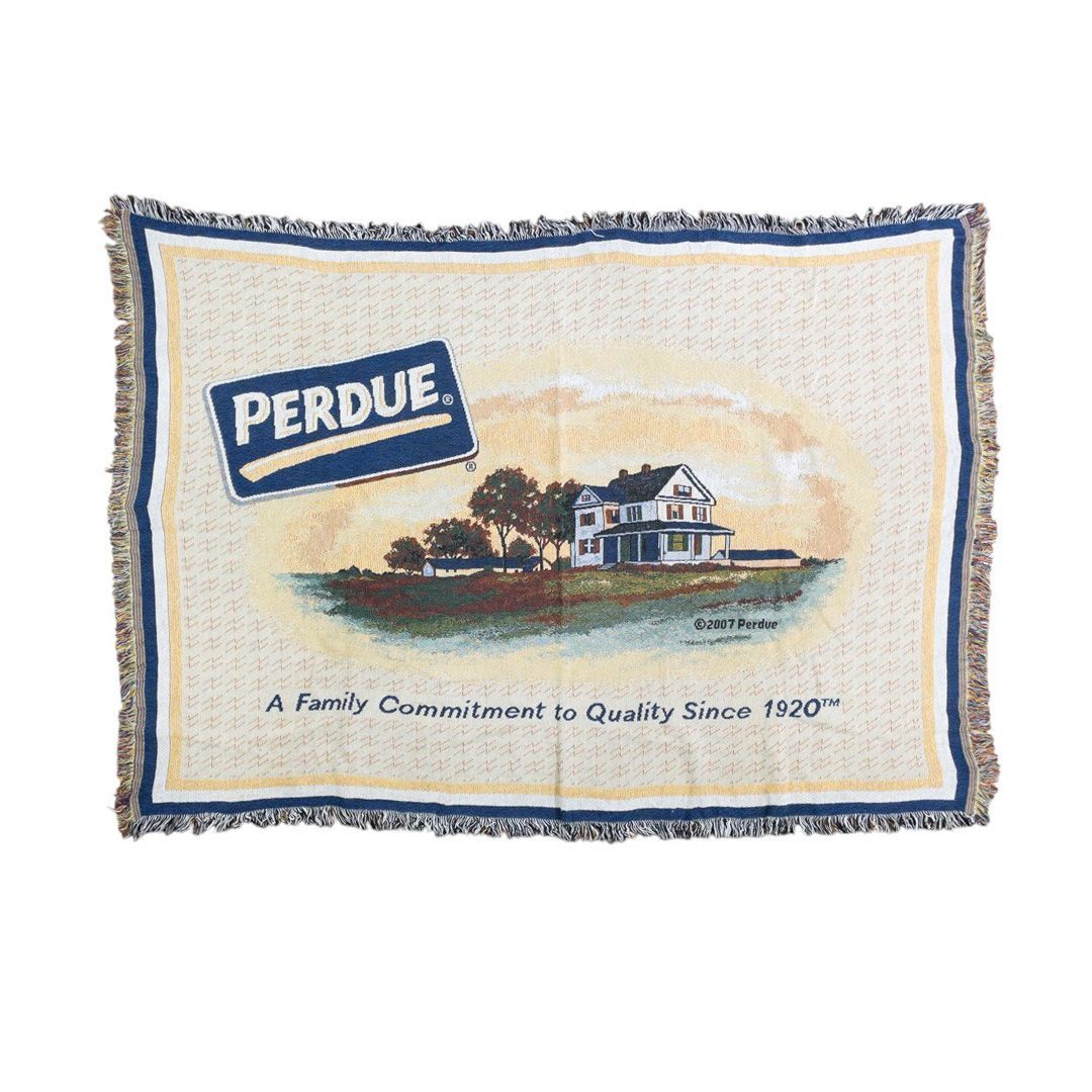 vintageラグ カーペット USA製 00's PERDUE 企業ロゴ 1091