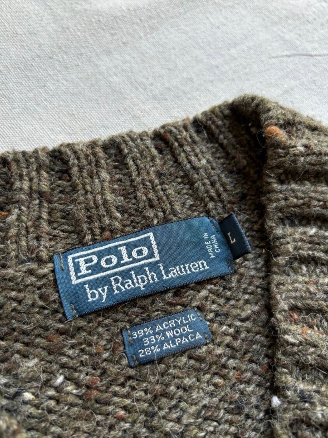 アルパカ混】 Polo Ralph Lauren Vネック ニット セーター / L