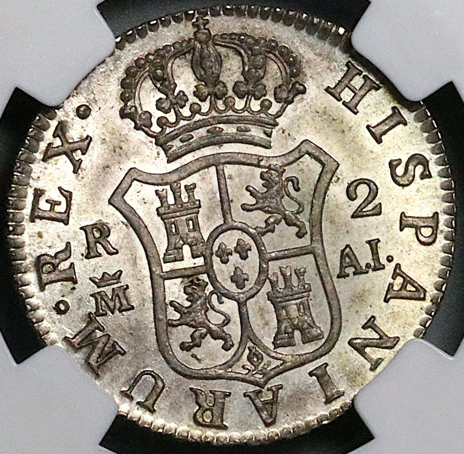 1808-M NGC MS 63 Spain 2 Reales Charles IV Madrid Coin POP 2|3 23060104C