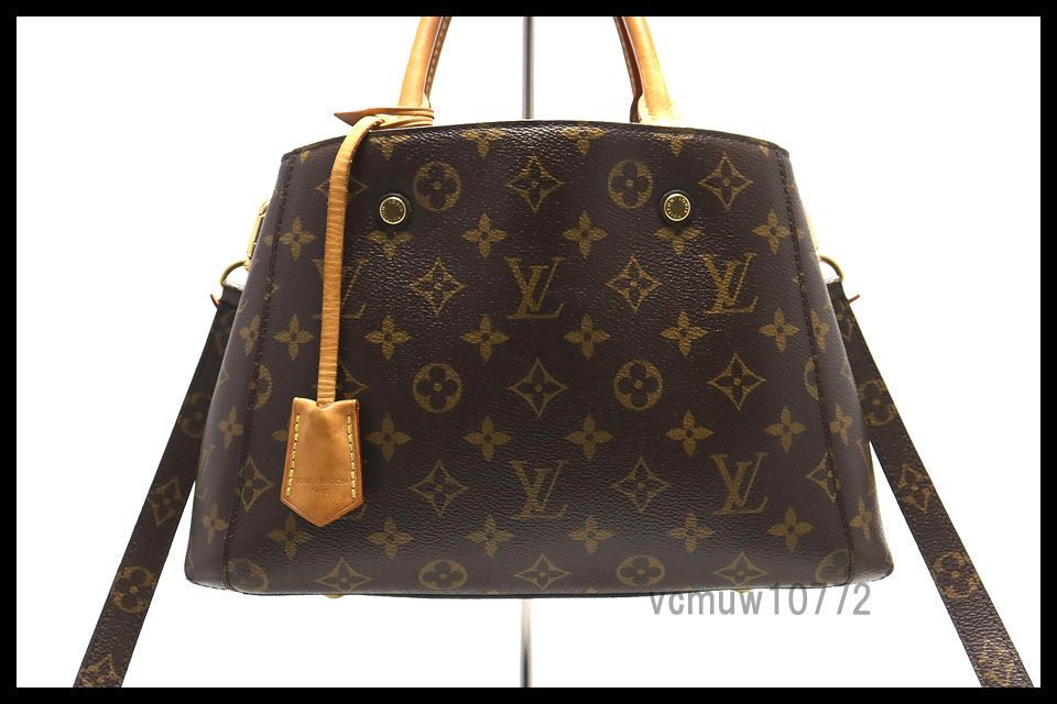 近年モデル希少美中古■LOUIS VUITTON モノグラム モンテーニュBB レザー 2way ハンドバッグ ルイヴィトン■0829pp25322