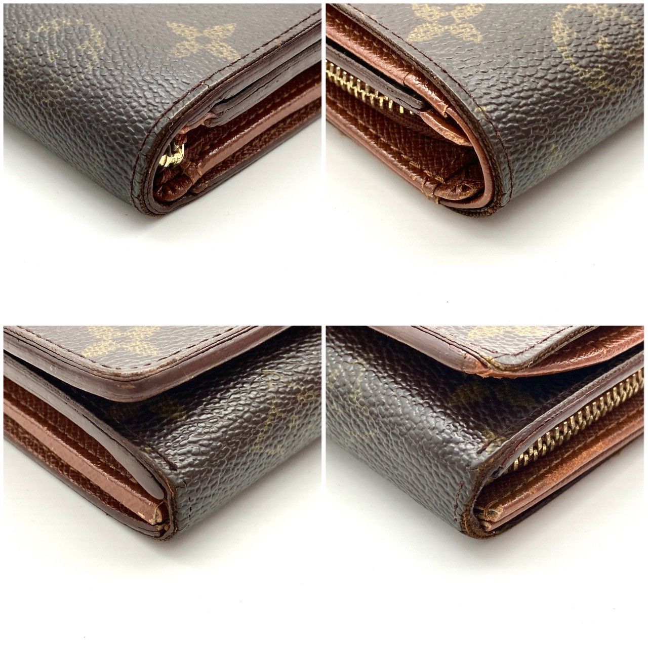 ルイヴィトン モノグラム ポルトフォイユ トレゾール 二つ折り財布  