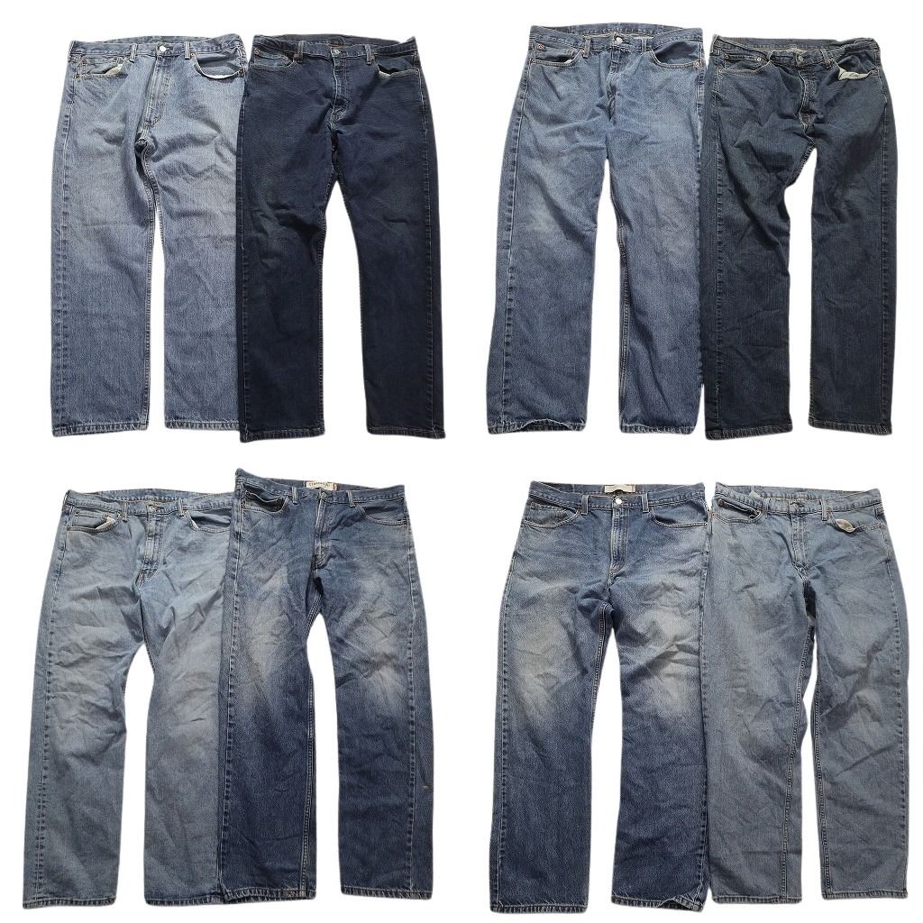 古着卸 リーバイス 505 デニム パンツ 8枚セット メンズ 38 インディゴブルー ライトブルー アメカジ 古着 NA5764