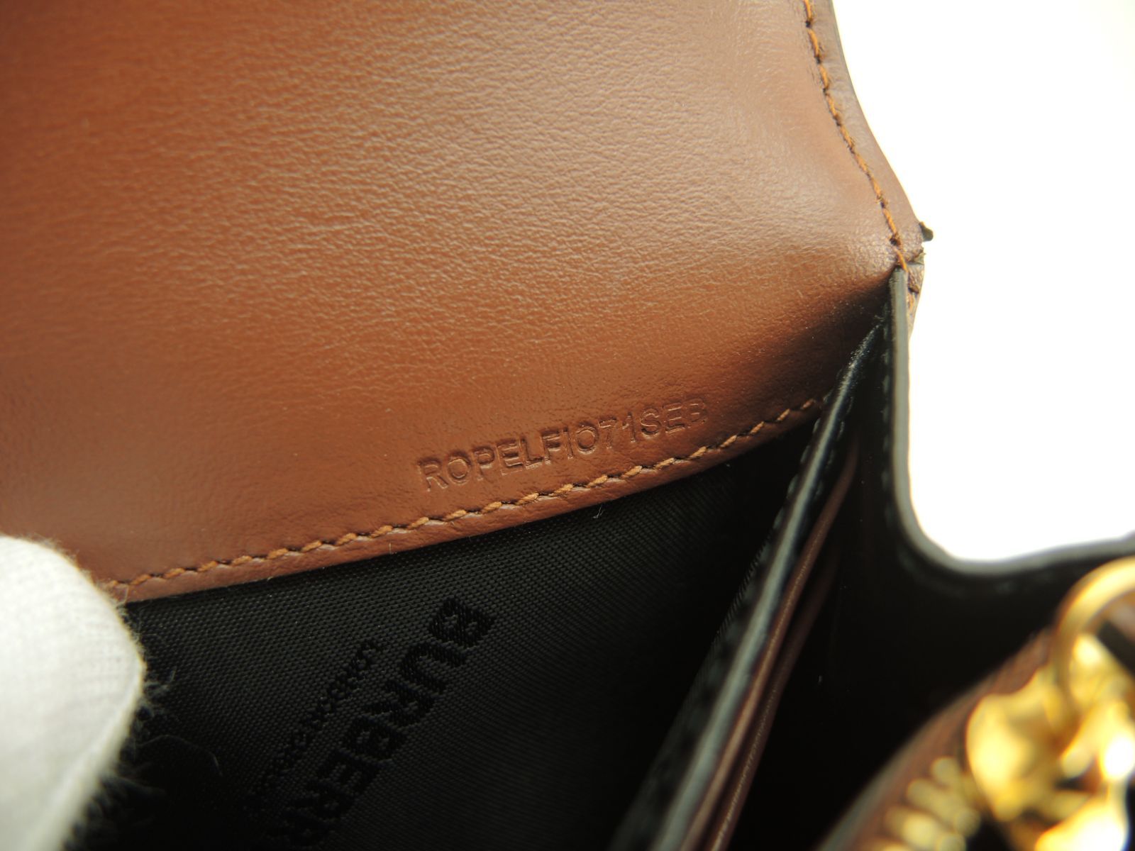 バーバリー 2折長財布 ハルトンフラップTB PVC革茶白 ロングウォレット