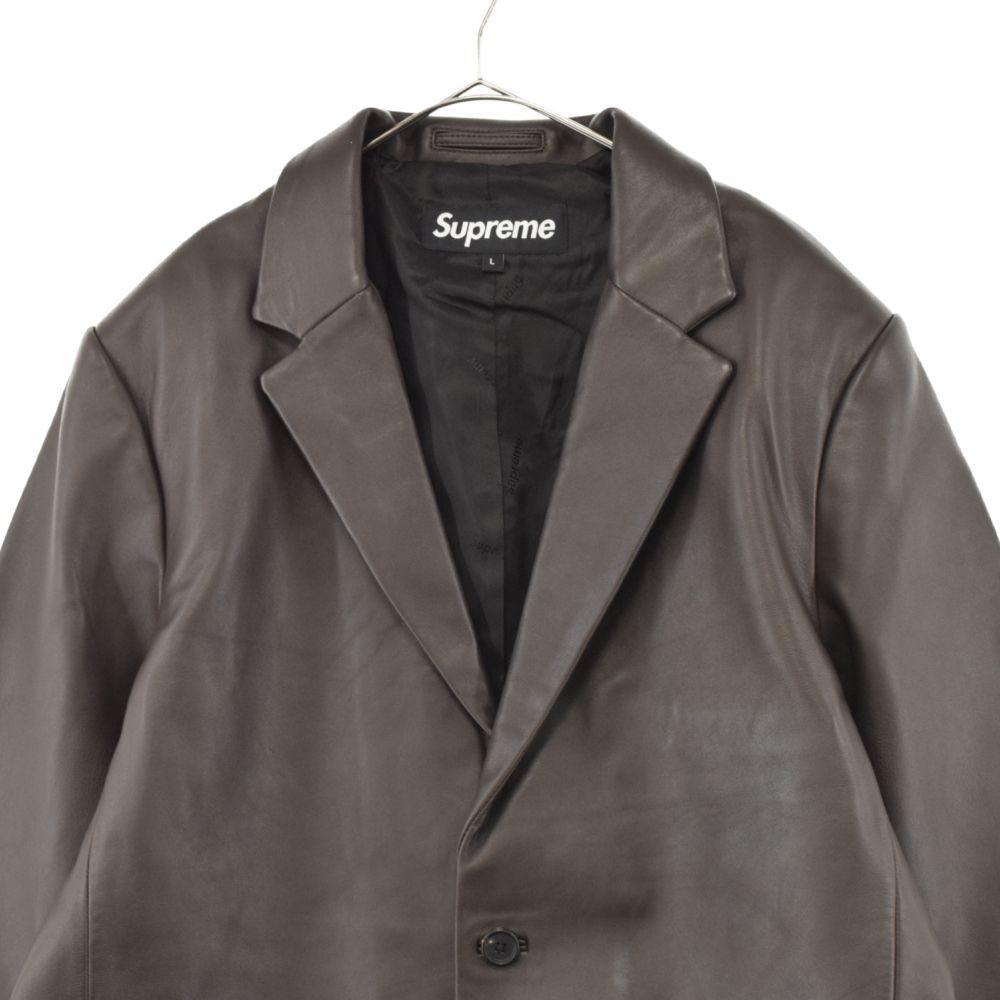 SUPREME (シュプリーム) 19SS Leather Blazer レザーブレザージャケット テーラードジャケット ダークブラウン