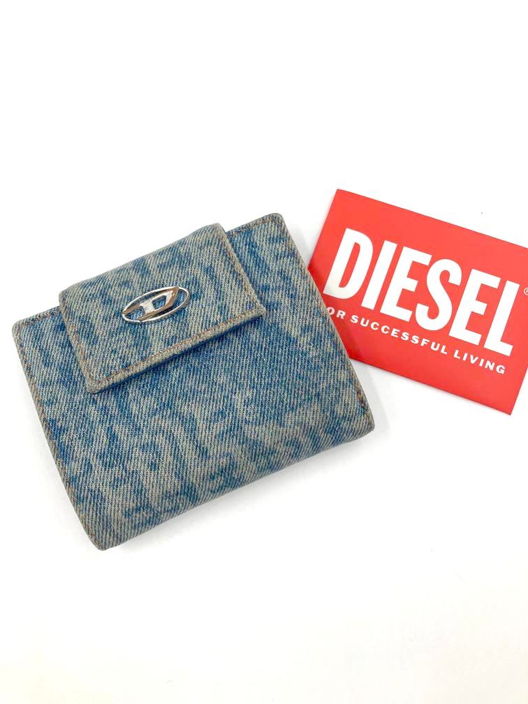 DIESEL ディーゼル 定価28600円 デニム モノグラム 二つ折り 財布 水色 □□レディース - メルカリ