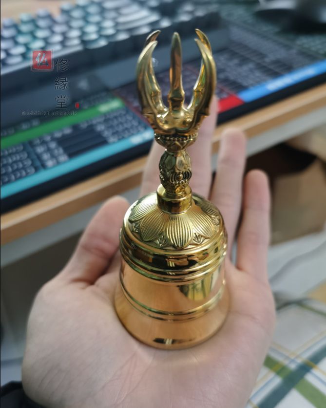 修縁堂】密教法具 真言宗 五鈷金剛鈴 鐘 寺院用仏具 真鍮