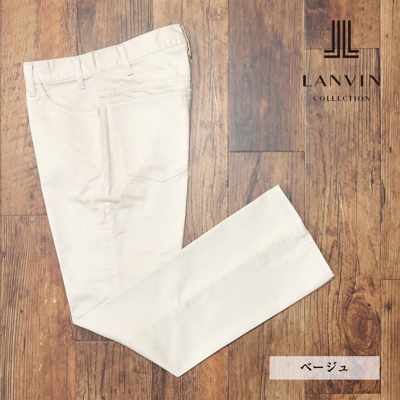 春夏/LANVIN COLLECTION/46サイズ/カラー デニムパンツ ハリ コシ 無地 ウォッシュ加工 日本製 新品/ベージュ/ib192/