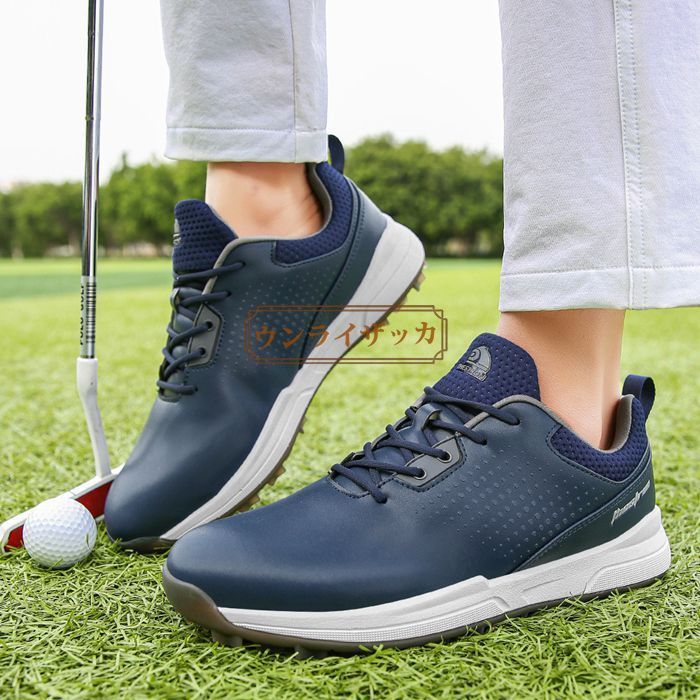 高級品 メンズ ゴルフシューズ 新品 ダイヤル式 運動靴 4E 幅広い Golf shoes スポーツシューズ フィット感 軽量 防滑 弾力性 黒色 26.0cm スパイクレス ダイヤル式ゴルフシューズ メンズ FOSN-010M \u2013 Brand