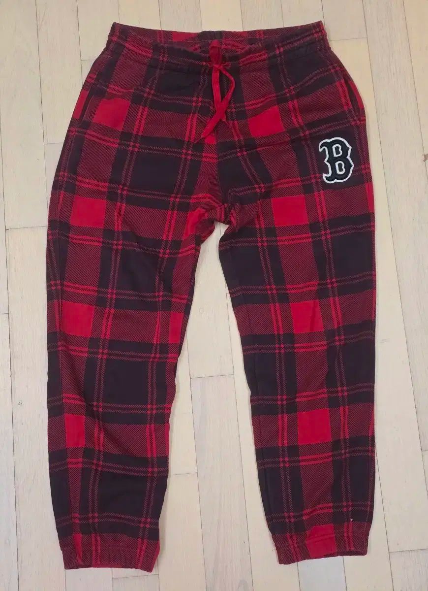 MLB ボストン チェックジョガーパンツ XL