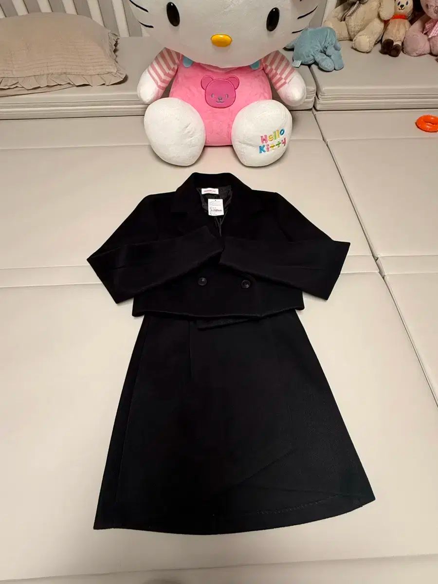 メロ ウール クロップドジャケット スカート ブラック s セット