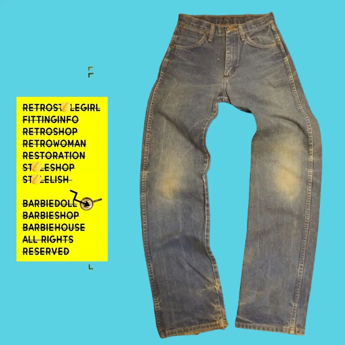 1649 ラングラージーンズラングラー 男性用と女性用のジーンズ ライトブルー インディゴ インディゴブルーデニム チョンデニムウォッシュデート