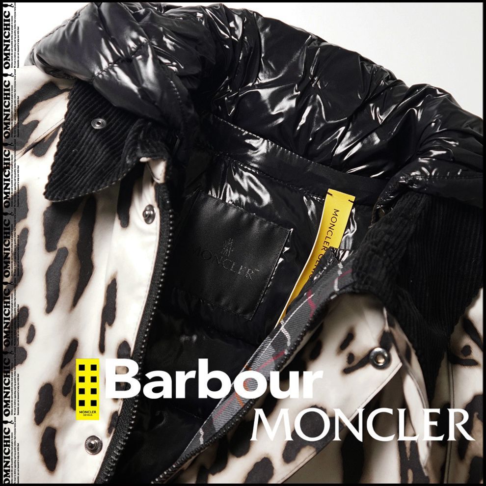 正規品 2 MONCLER GENIUS 1952 BARBOUR モンクレール ジーニアス バブアー WIGHT ワックス コットン ダウン ジャケット Sサイズ H20921A00034M2145