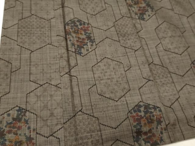 平和屋着物○本場大島紬 9マルキ 古代染色純泥染 花尽くし 元治