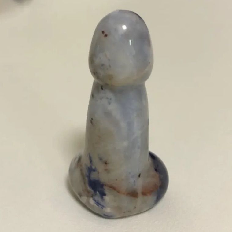 開運‼︎5㎝ ペニス像 縁起物 天然石 ブルーソーダライト 風水 瞑想
