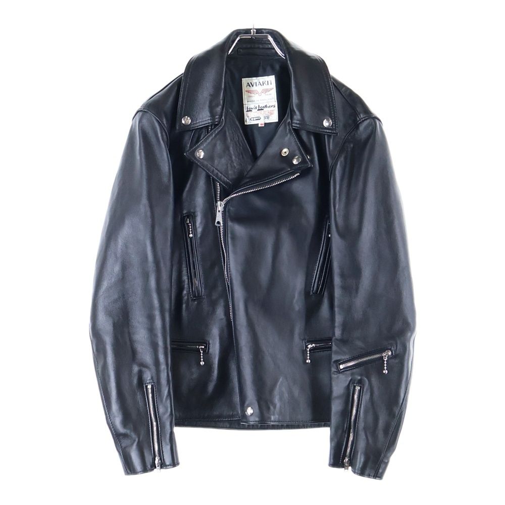 Lewis Leathers ルイスレザー 402T LIGHTNING TIGHT FIT ライトニング タイトフィット ニットメッシュライニング シープスキン ダブルライダースジャケット ブラック