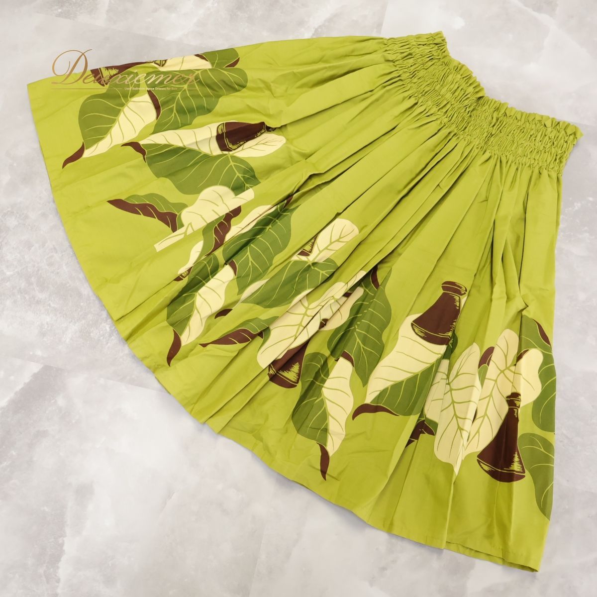 フラダンス スカート モレ 緑色 フラダンス、タヒチアン モレスカート