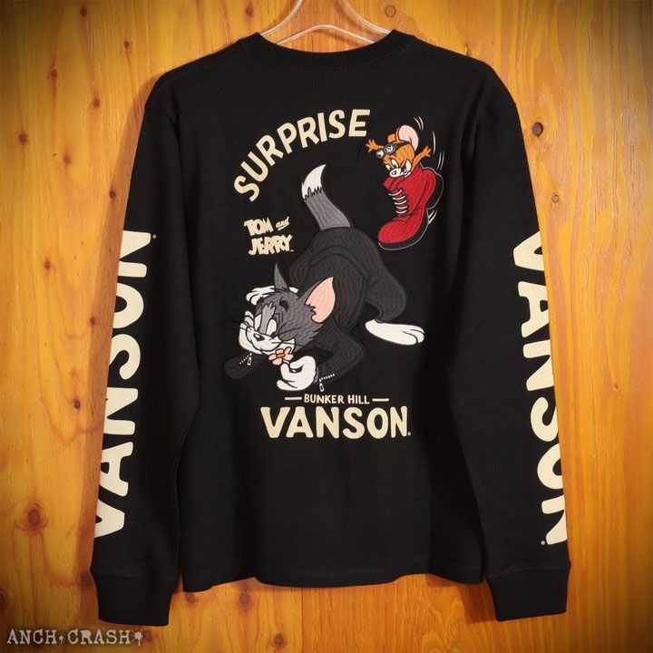 VANSON トムとジェリー コラボ ロンT TJV-2331 ブラック