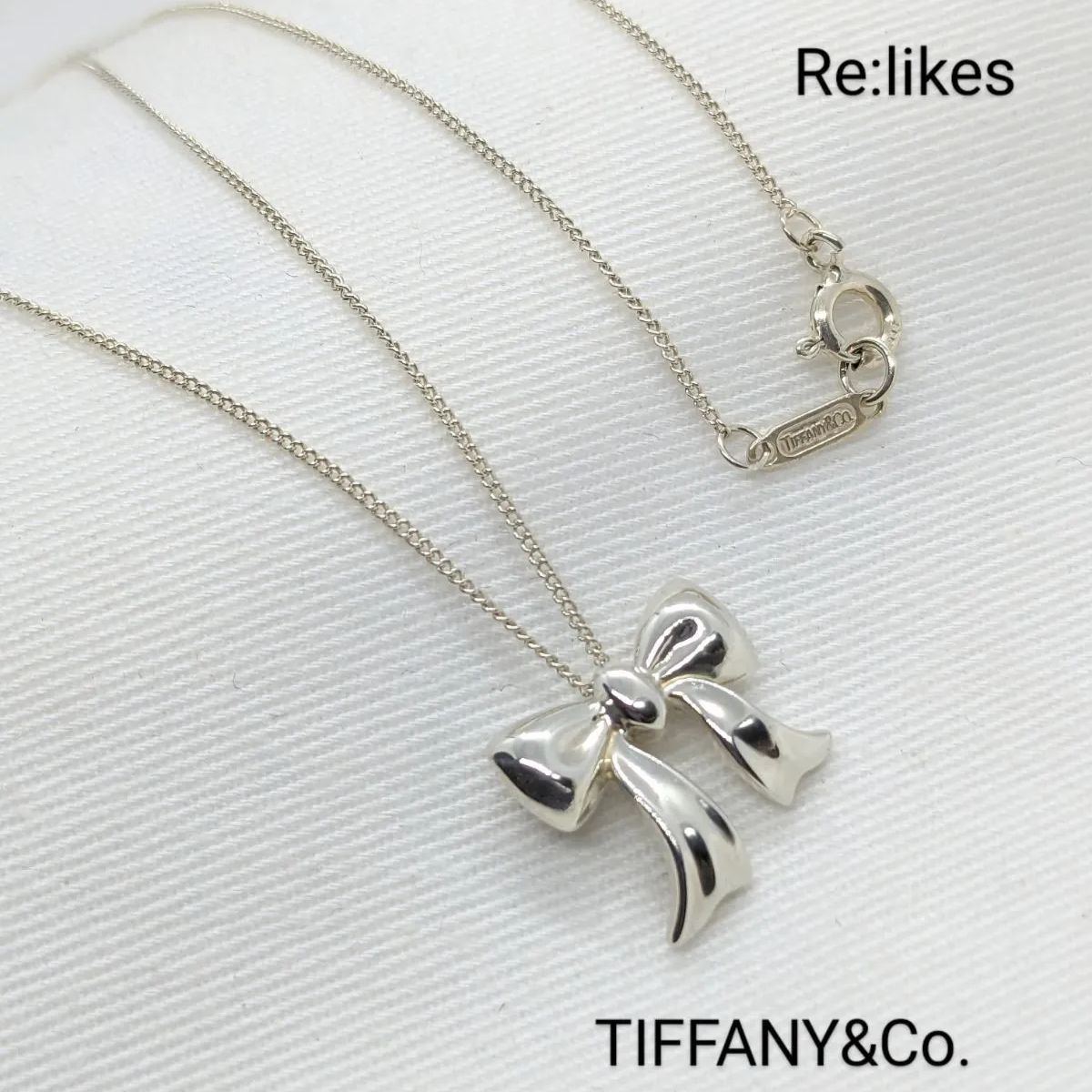 希少 美品 ティファニー TIFFANY シルバー リボン ネックレス - メルカリ