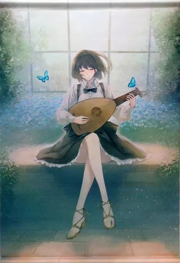中古】タペストリー 少女とリュート B2タペストリー 「FLOWERS 