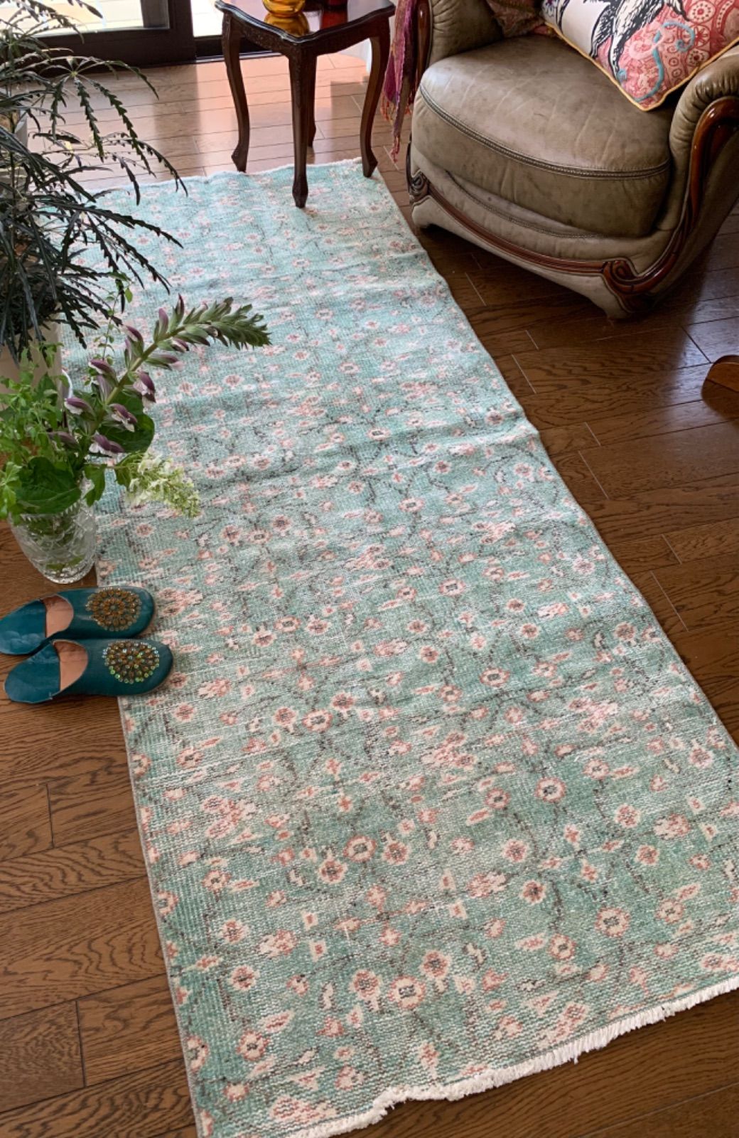 大判　トルコ　ヴィンテージ　ラグ　212-3 nnto トルコヴィンテージラグ 超大判 260×134 高級 朱赤 nnto トルコ