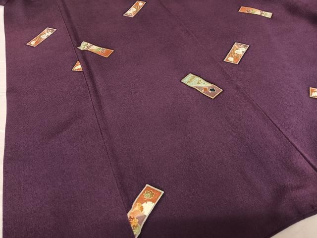 平和屋着物○人形作家・ホリヒロシ 小紋 短冊花文 松竹梅 千鳥 鬼しぼ  