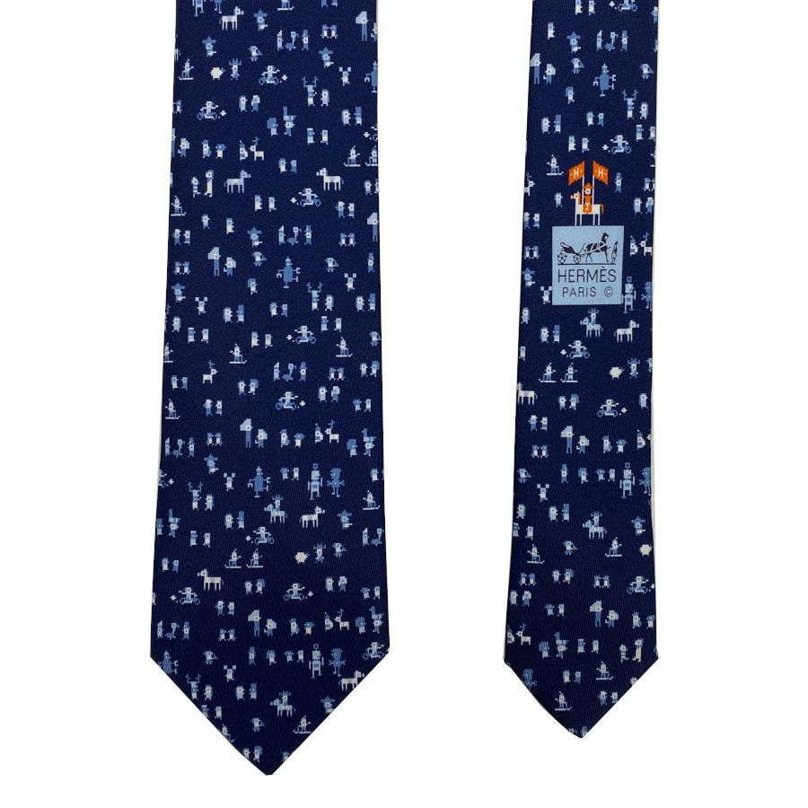 新品】エルメス HERMES ネクタイ シルクツイルタイ7cm