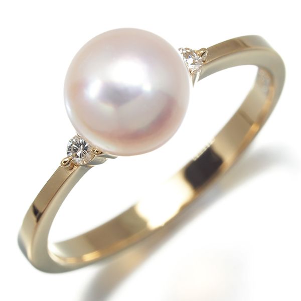 TASAKI タサキ リング パール 真珠 7.2mm ダイヤ ダイヤモンド 11号  